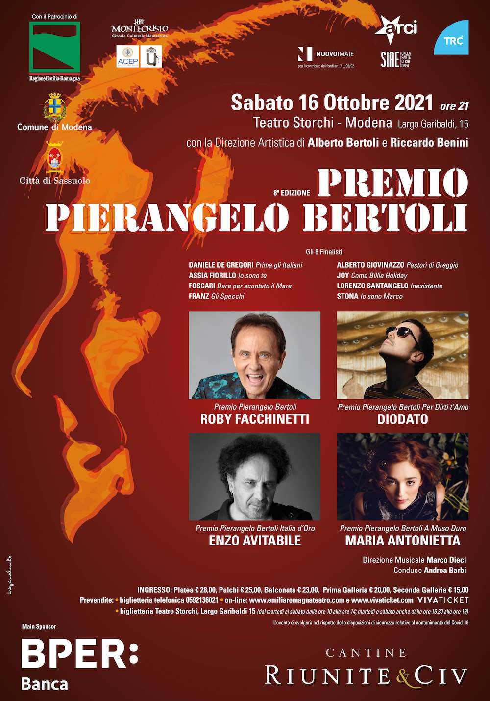 Manifesto Premio Pierangelo Bertoli 2020 - 16 ottobre 2021