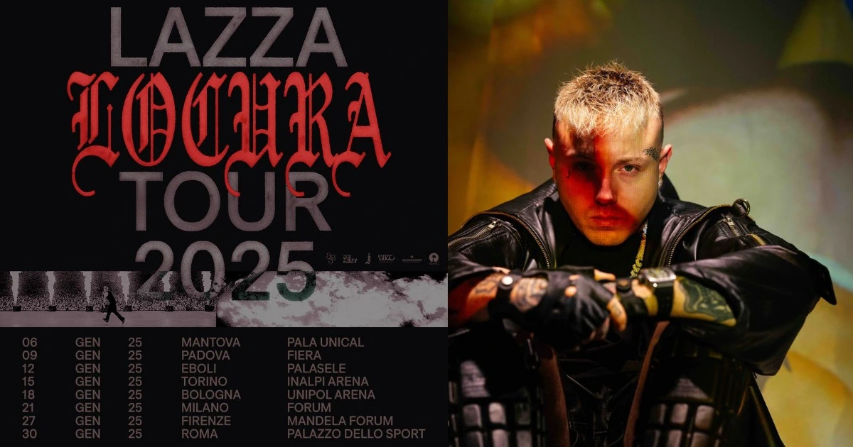 Lazza, il Locura Tour, nei palasport, a Gennaio 2025